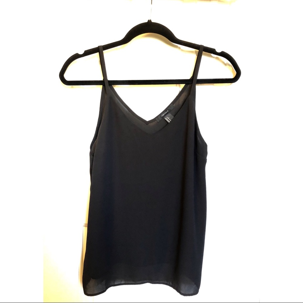 Forever 21 Black V-neck Cami Top Blouse